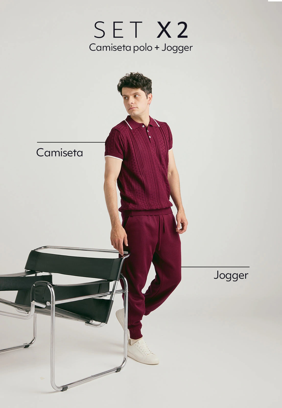 Set Camiseta Polo 3 Botones / Jogger Andrew - imagen 1