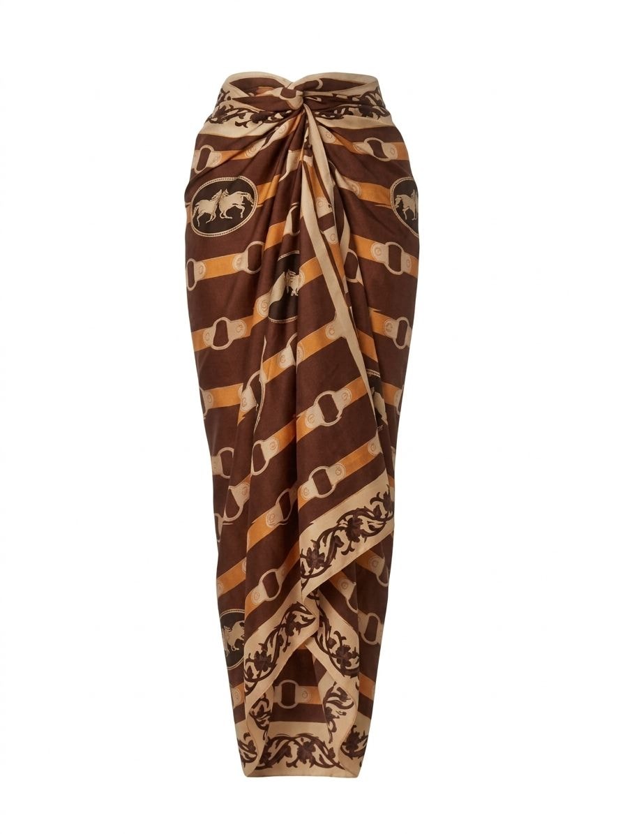 De La Falaise Cotton Silk Sarong / Orange Horse Reins - imagen 1