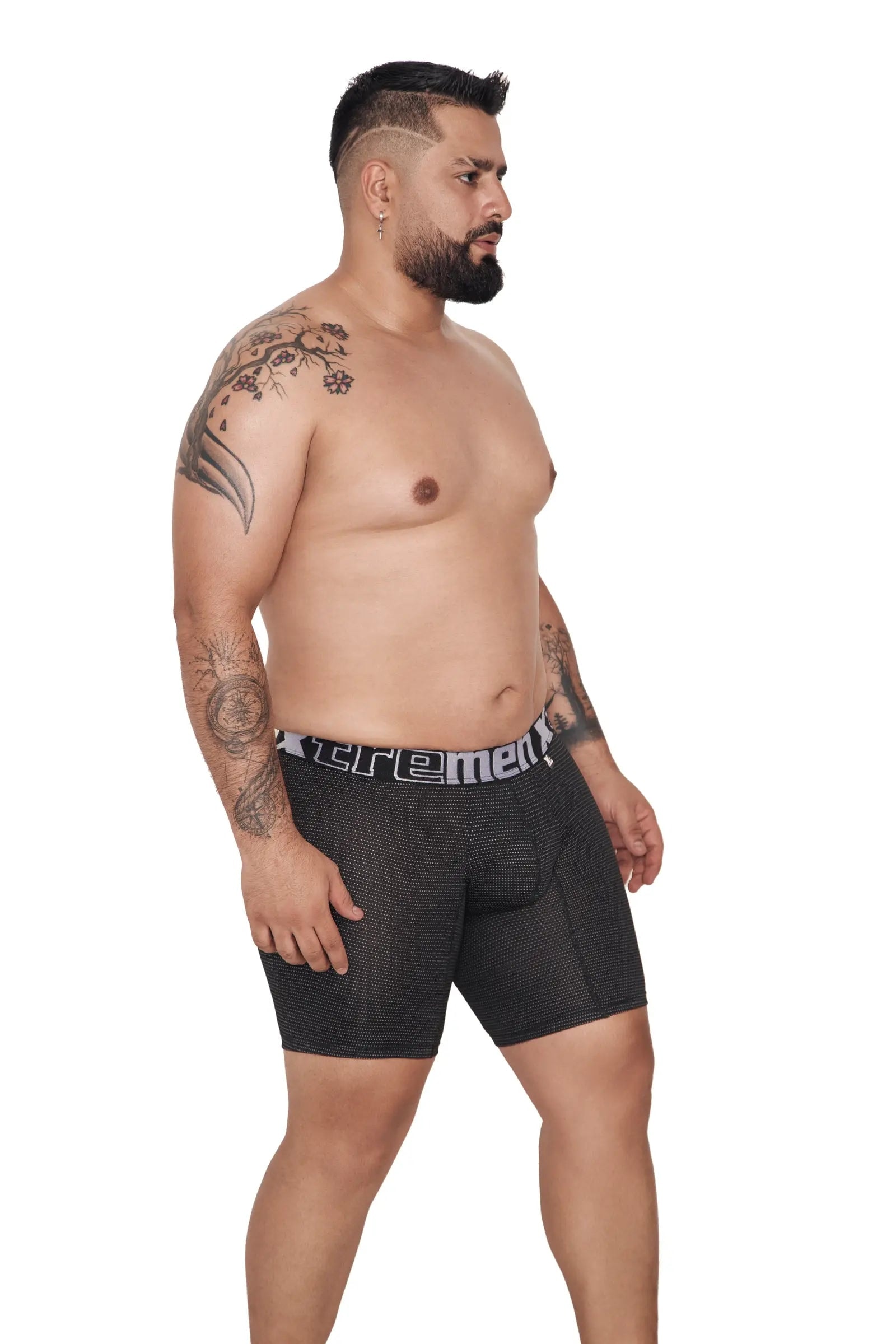 BOXER MICROFIBRA MINIPRINT EXTRAGRANDE GRIS CON BLANCO - imagen 1