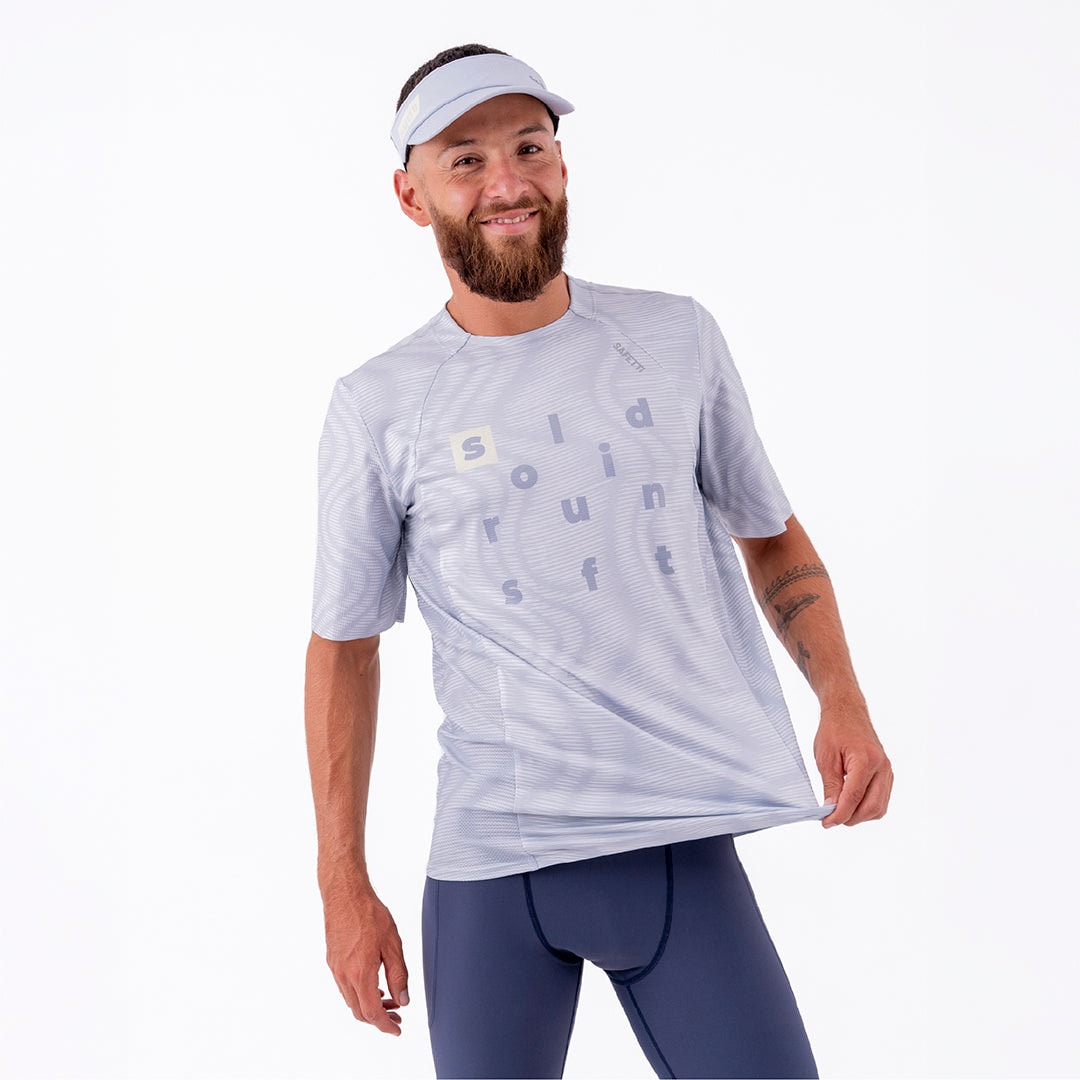 CAMISETA RUNNING MANGA CORTA PRO 405 GRIS CLARO PARA HOMBRE - imagen 1