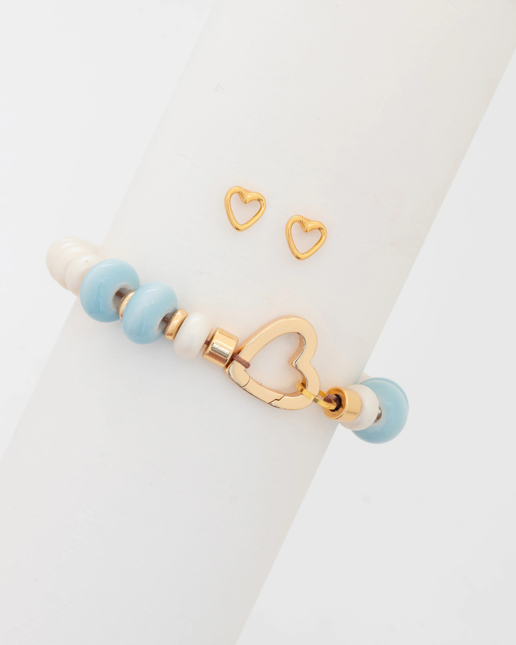 Pulsera Broche Corazón + Aretes - imagen 1