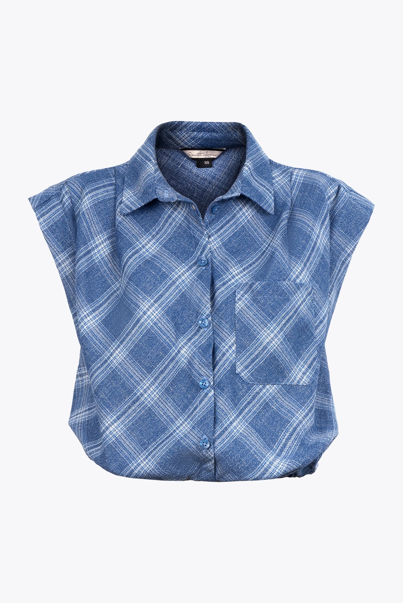 Blusa Eje Cuadros Azul - imagen 1