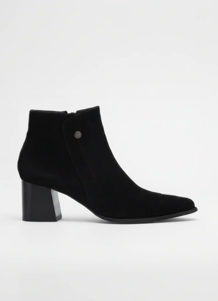 Botin Lihana Cuero Ante Negro - imagen 1