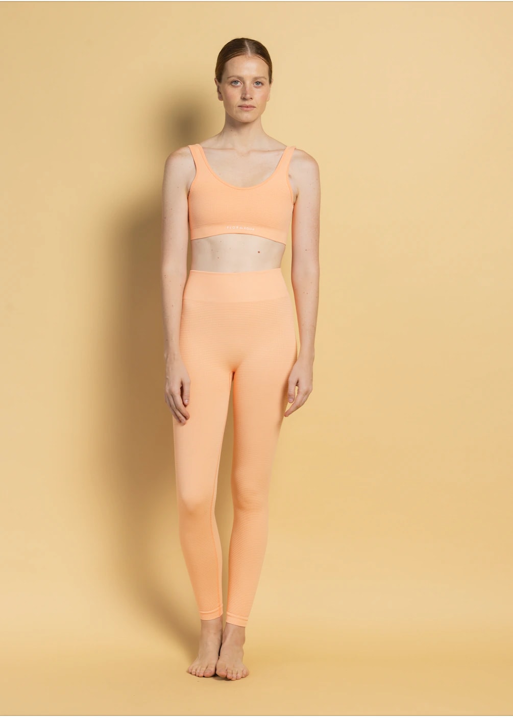 Set Top Box Legging Waffle Mandarina - imagen 1