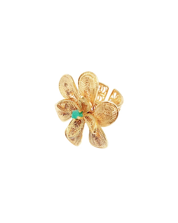 Anillo maxi en filigrana con esmeralda Belen - imagen 1