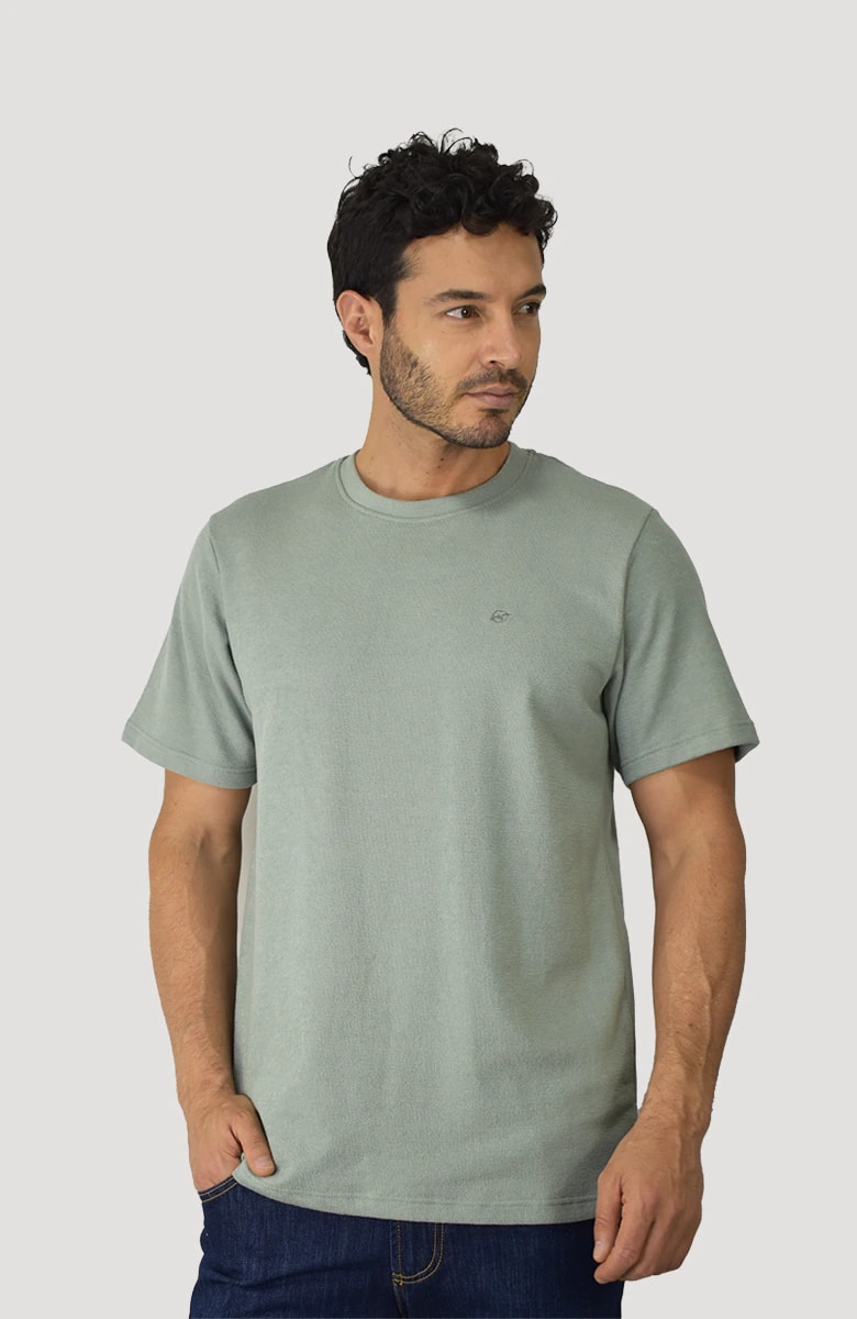 Camiseta de moda texturizada Verde para Hombre - imagen 1
