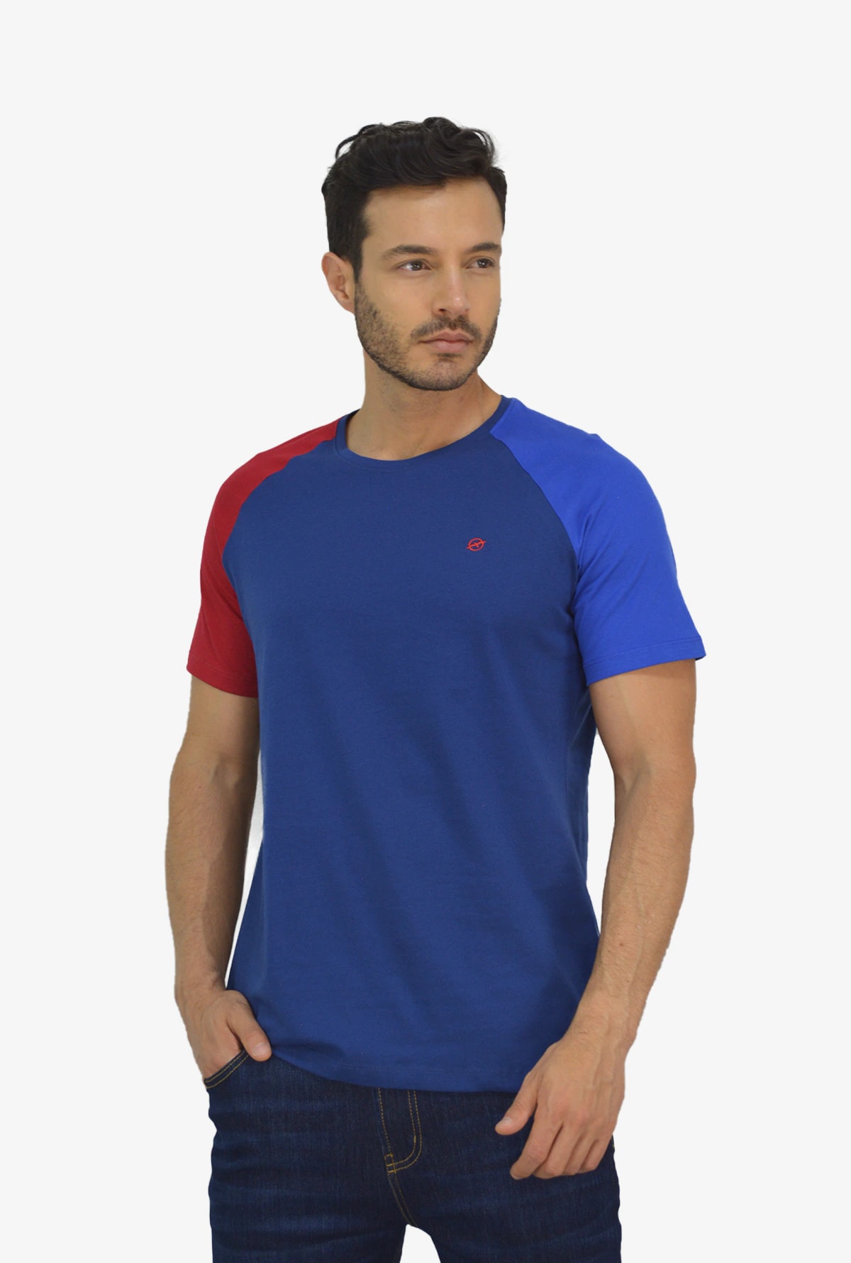 Camiseta Azul Para Hombre Cuello Redondo TSM3050 - imagen 1