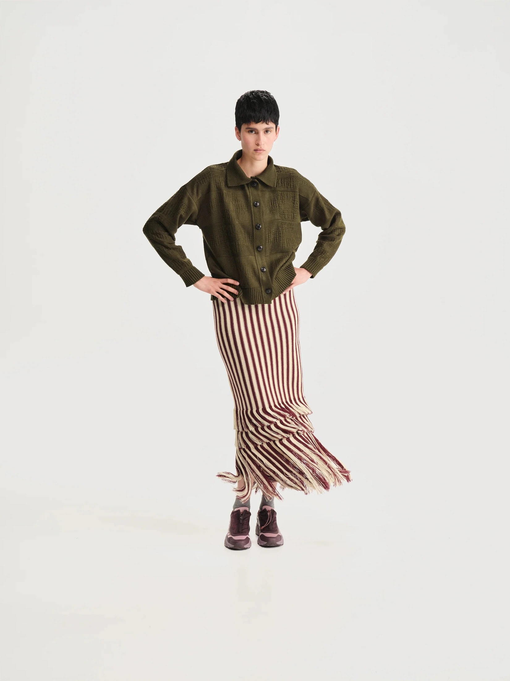 GREEN PICNIC POLO CARDIGAN - imagen 1