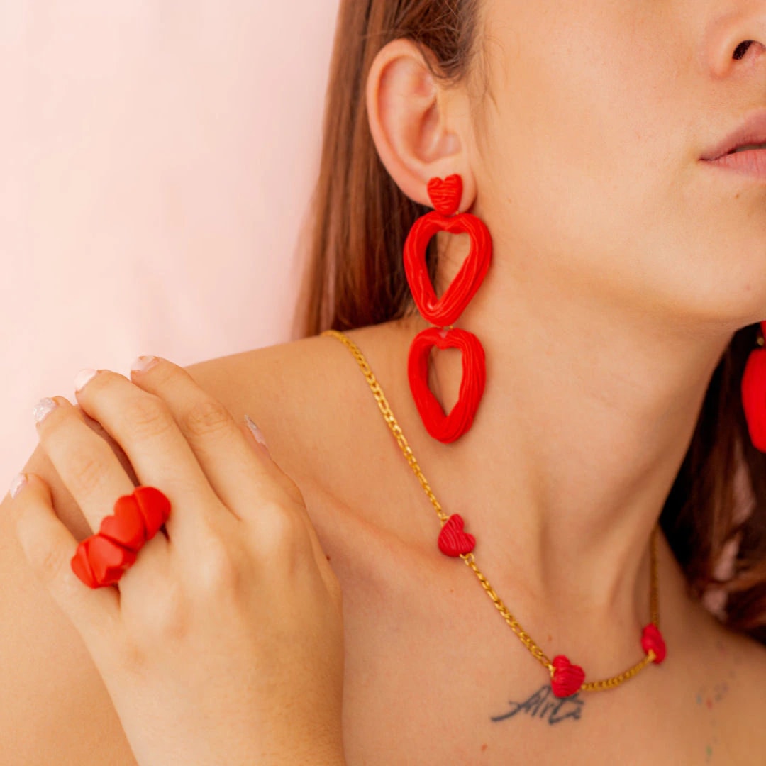 Combo Amara Anillo + Cadena + Aretes - imagen 1