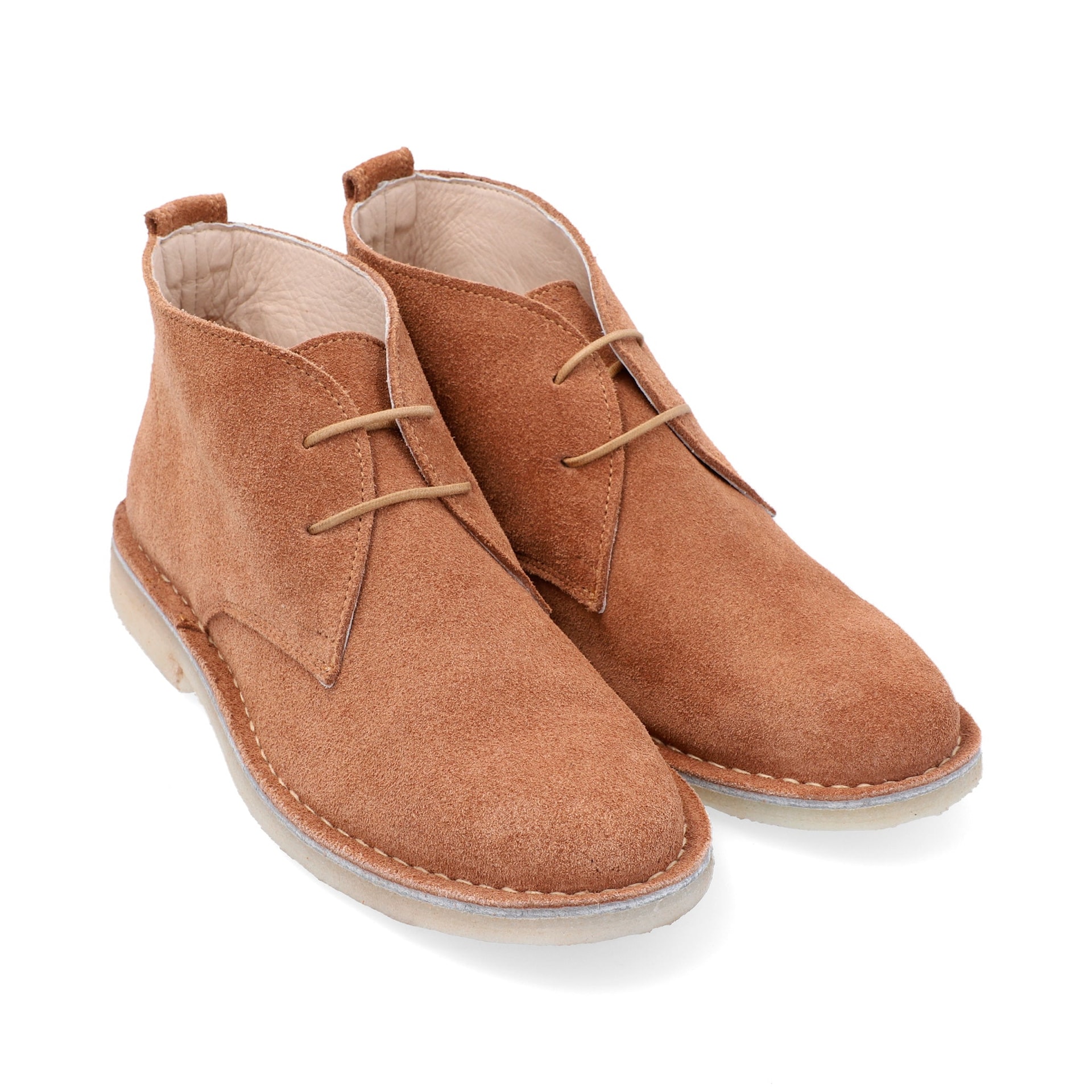 Botas Desert Mujer Cuero Carnaza Almendra - imagen 1