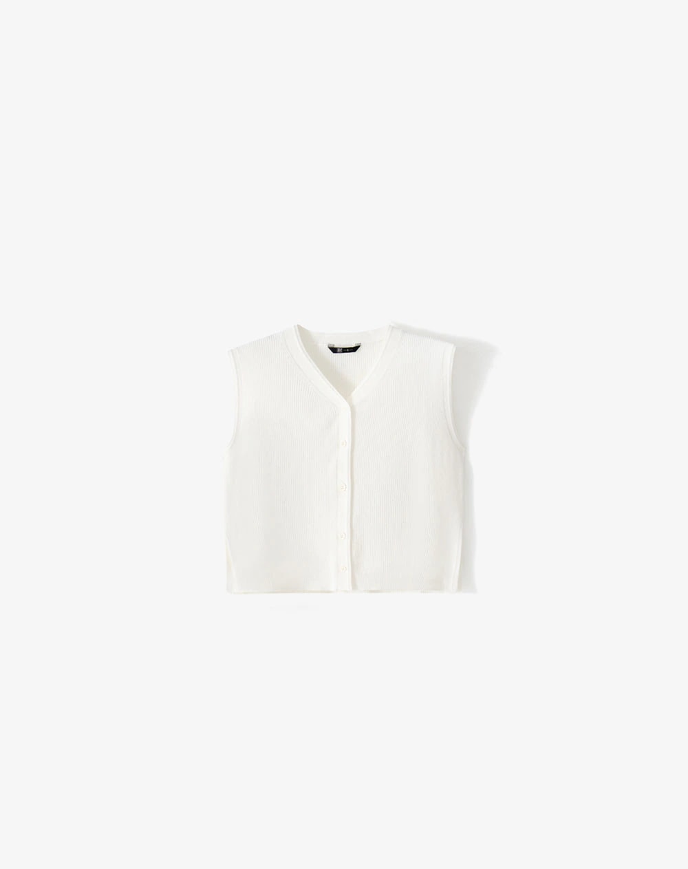 Chaleco regular rib blanco mujer - imagen 1