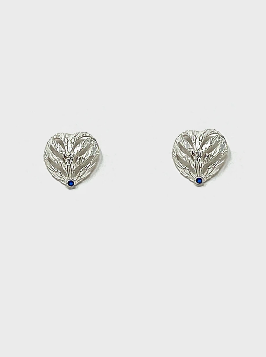 Aretes corazon topo plata - imagen 1