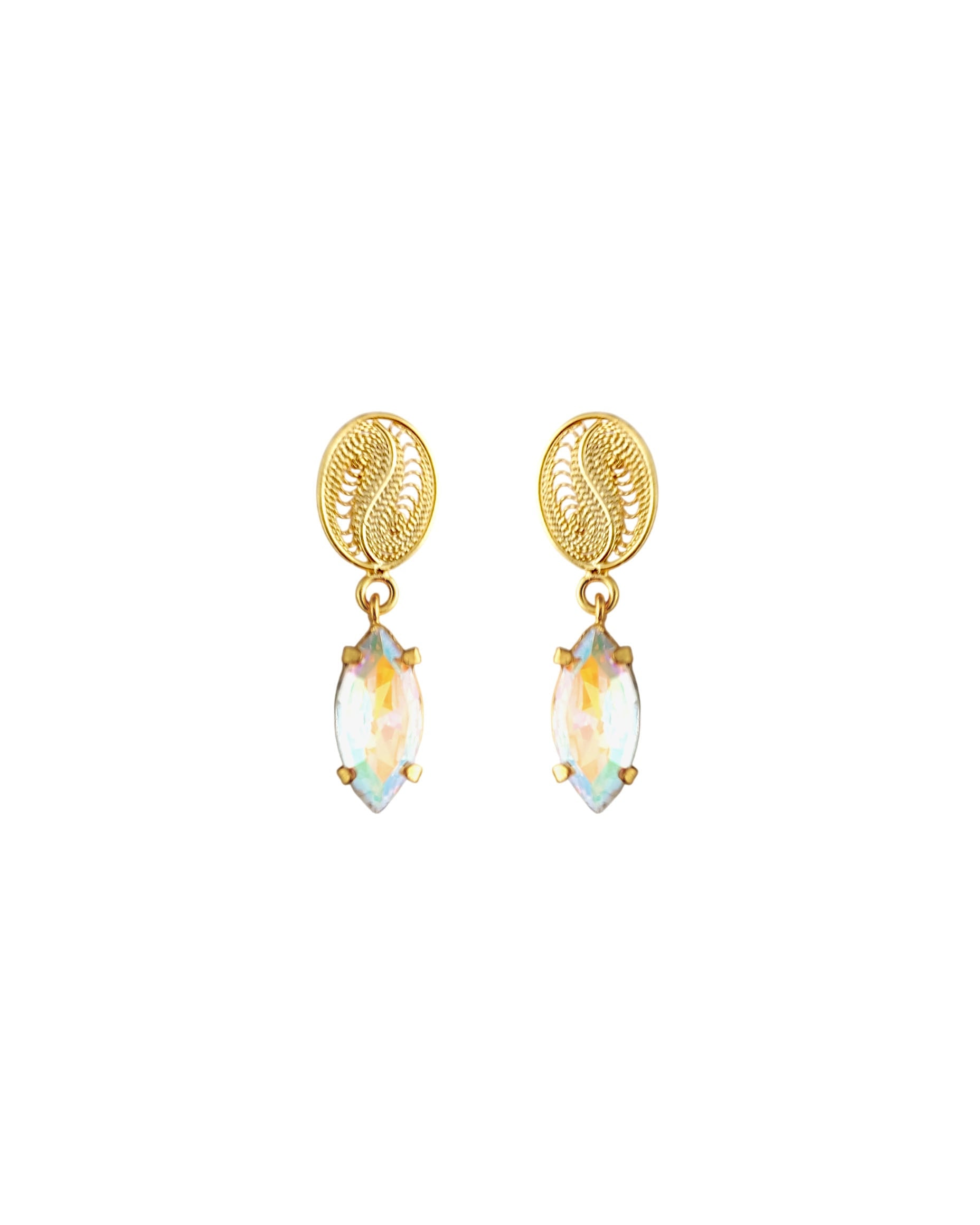 Aretes granito de café y cristal boreal - imagen 1