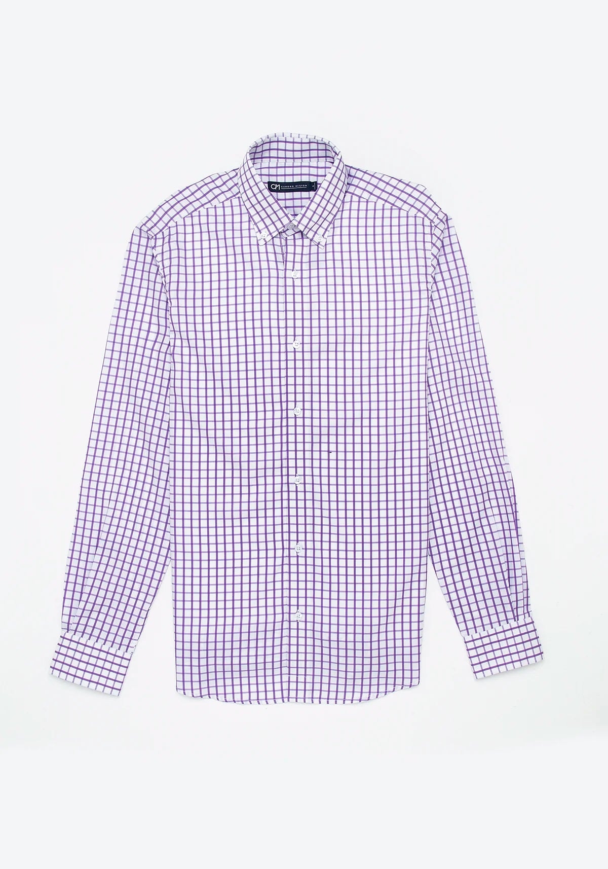 Camisa Sarga Cuadro Ventana Algodón Lila - imagen 1