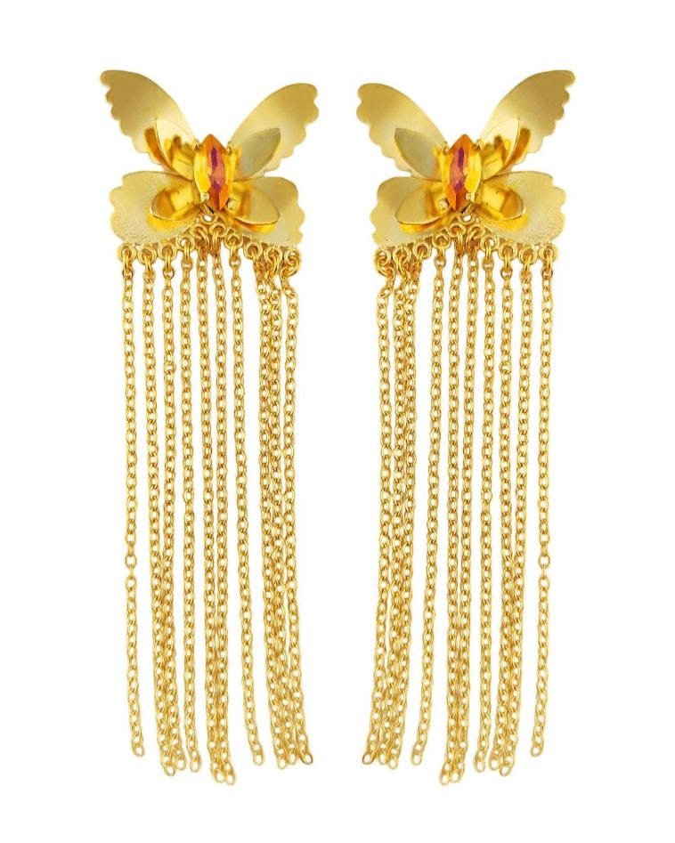 Aretes Mariposas y cristal - imagen 1