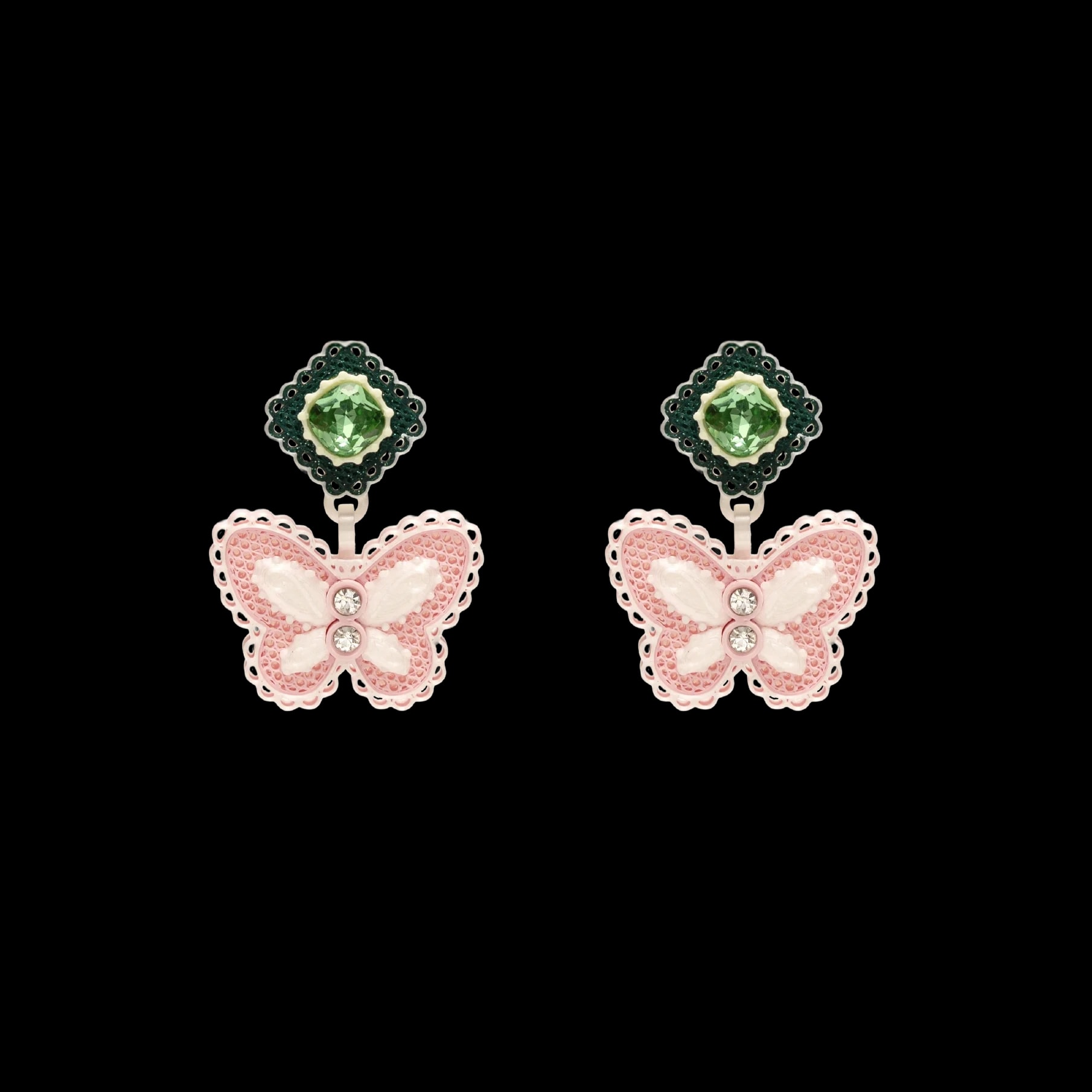 ARETES LACE MARIPOSA DOBLE - imagen 1