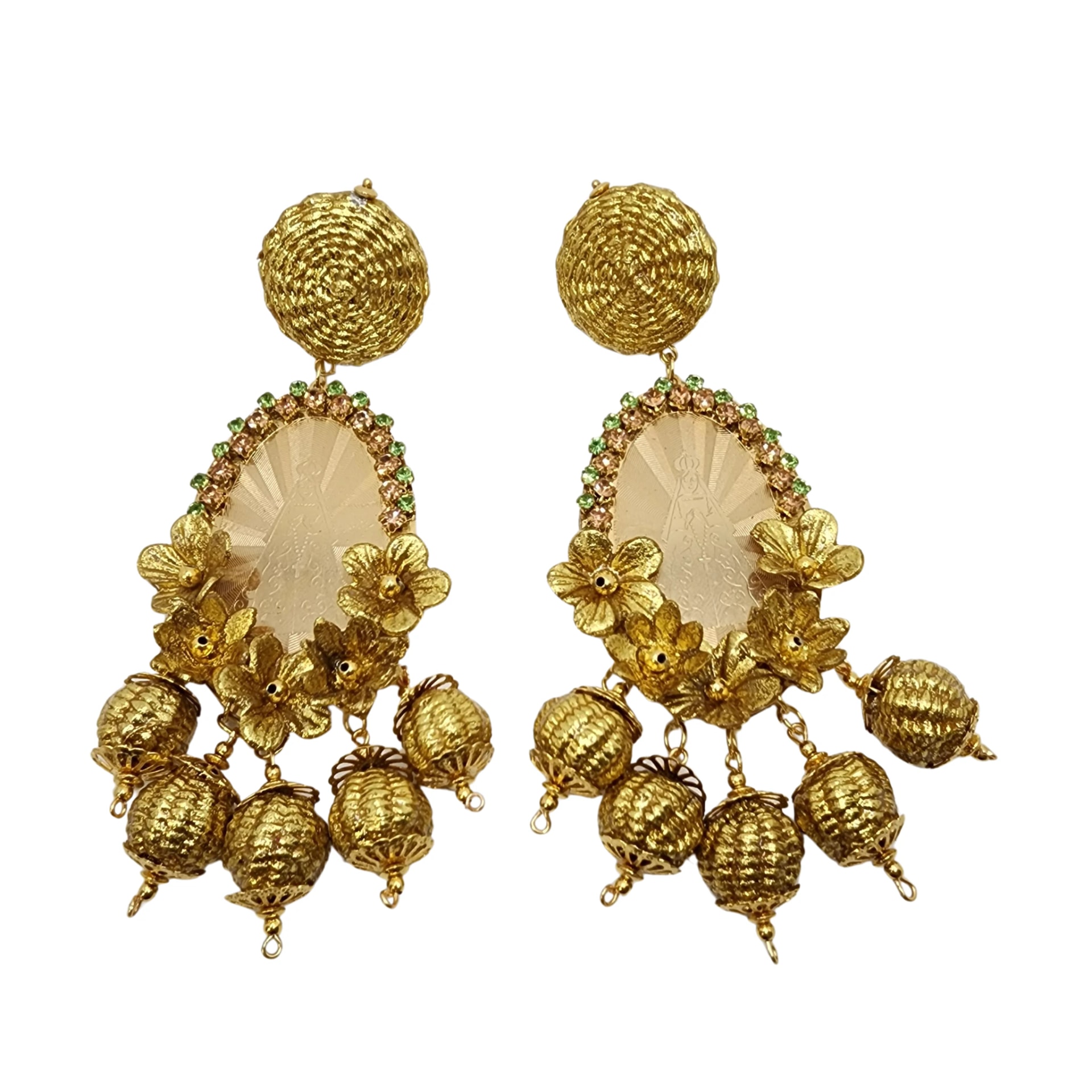 Gold Virgin Mary Earrings - imagen 1