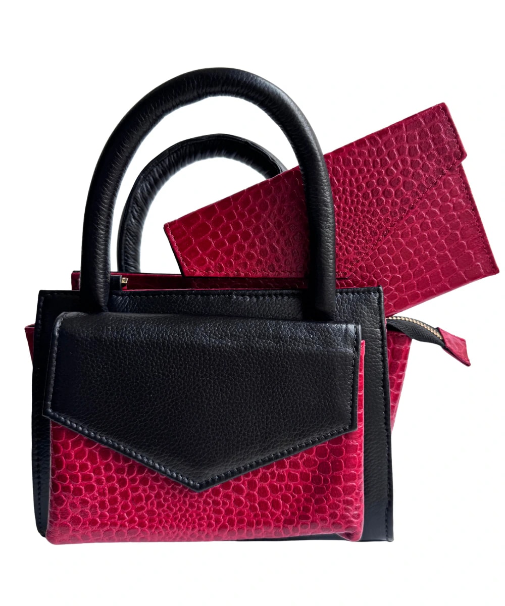 MiniBag Latido Rojo – Bolso de Cuero Texturizado - imagen 1