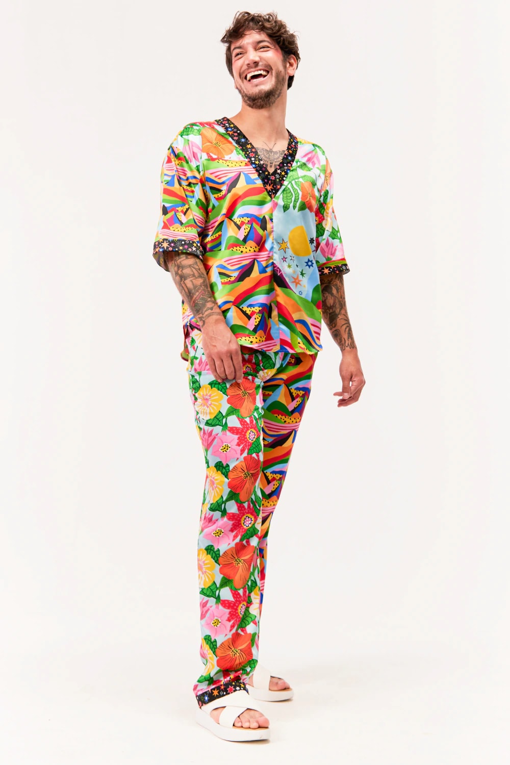 Blusa V Unisex / Estampado Altiplano - imagen 1