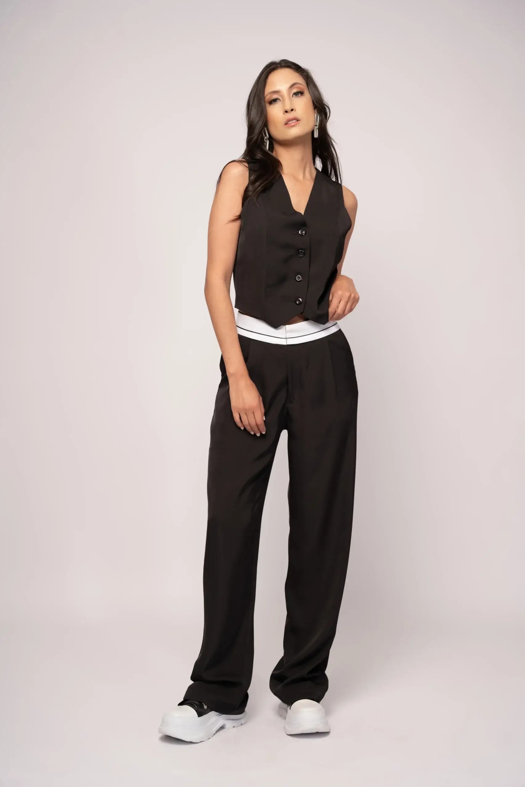 Pantalón Tailoring Saten Negro - imagen 1