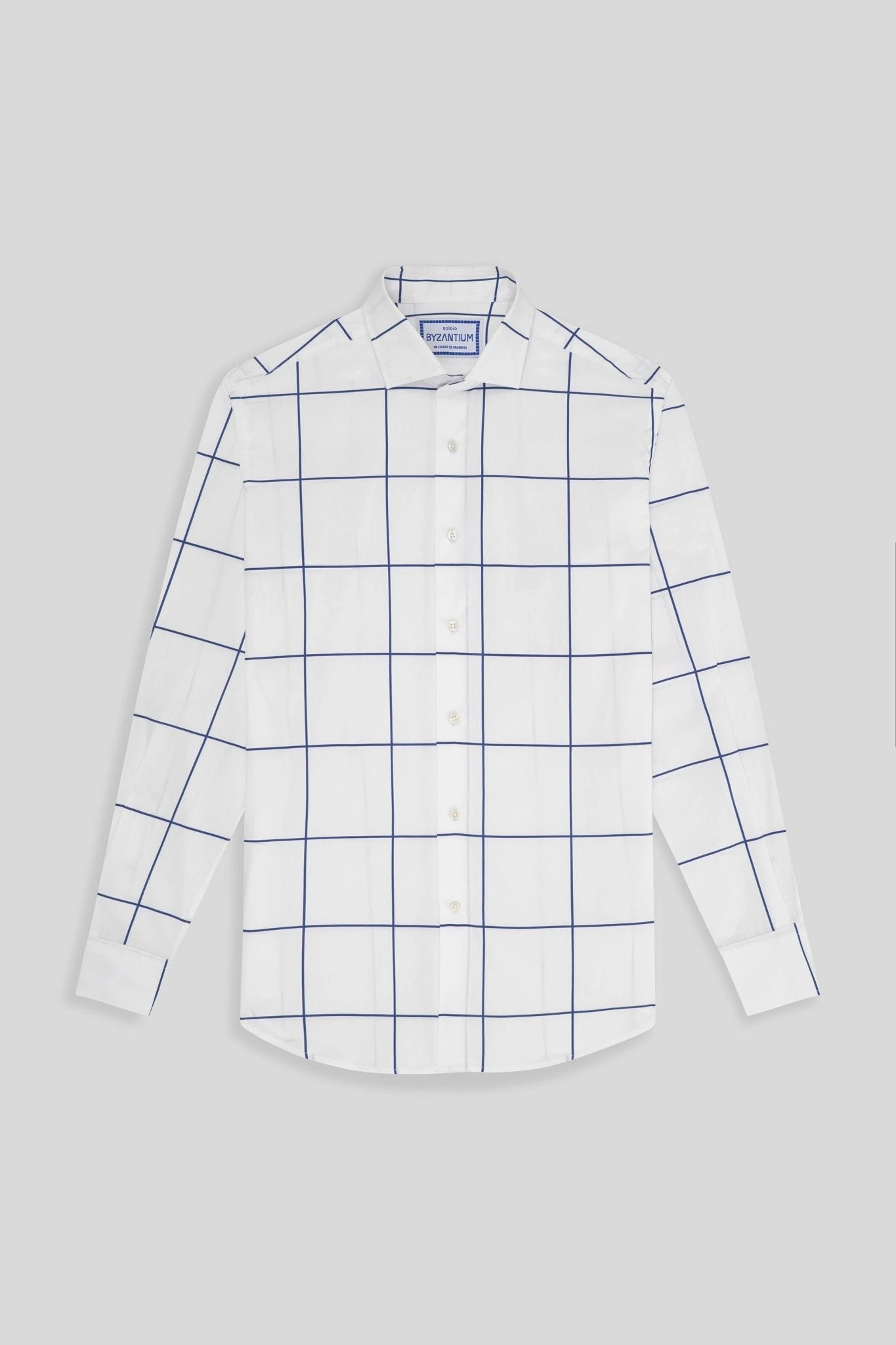 Men's cotton shirt navy teselas - imagen 1