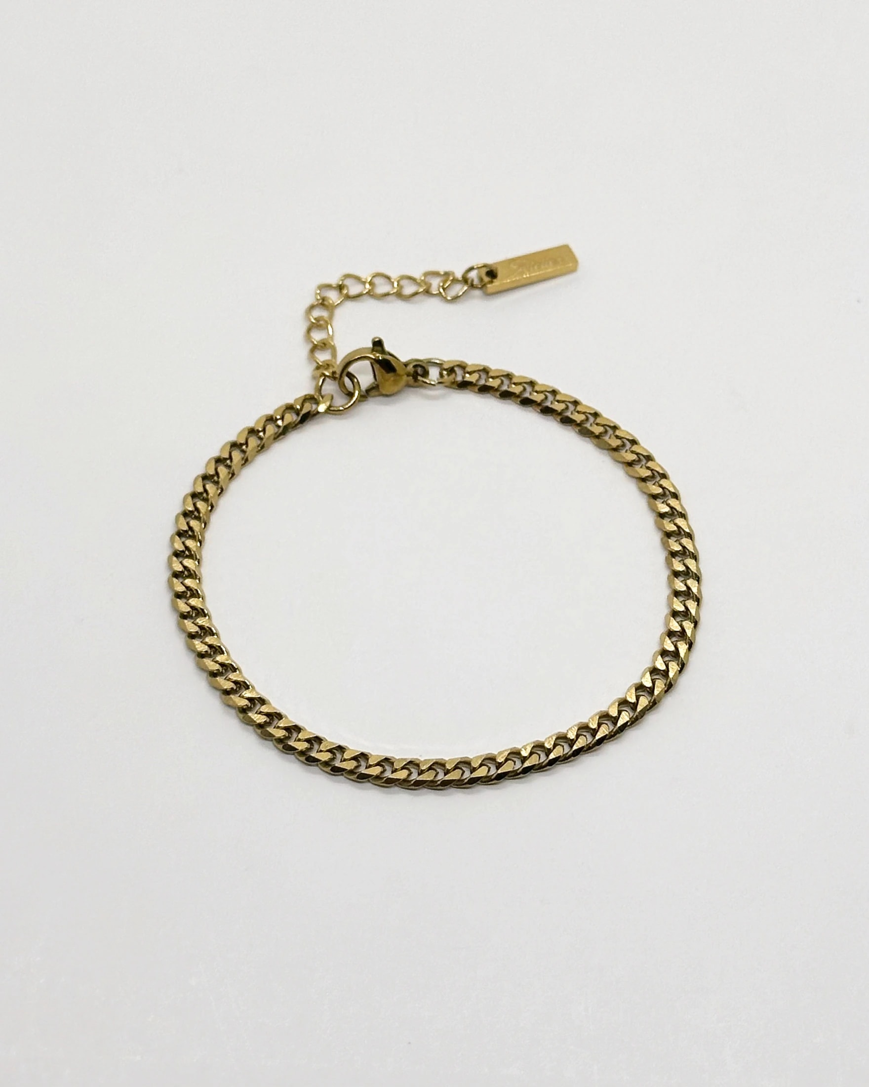 Thin Cuban Bracelet, Gold - imagen 1