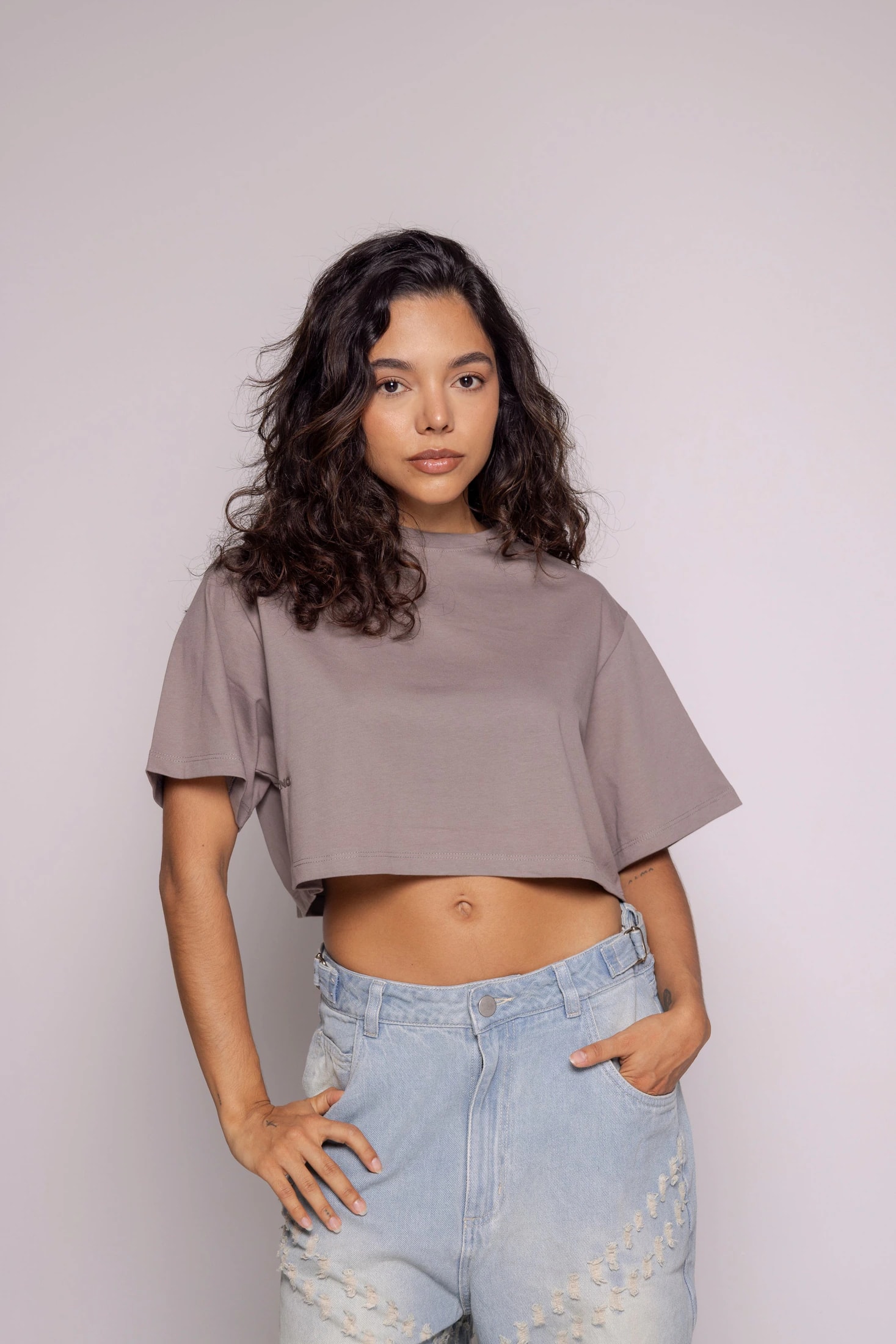 CropTop Basic Motion-Gris - imagen 1