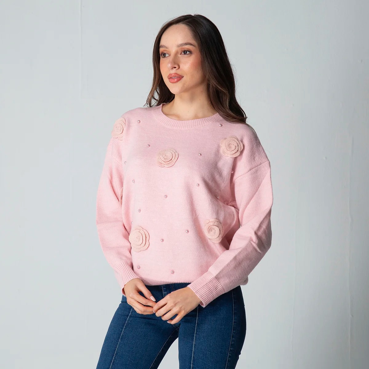 Buzo Hilo Cuello Redondo Flowers - imagen 1