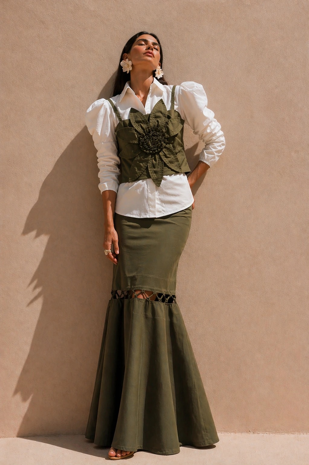 Falda Aguadas Verde Militar - imagen 1