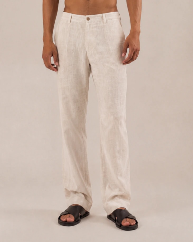 pantalón regular fit beige - imagen 1