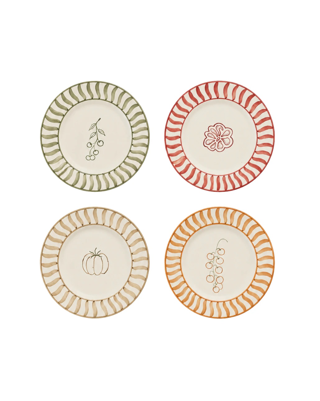 PREORDER - SET X4 DESSERT PLATE - TOMATO - imagen 1