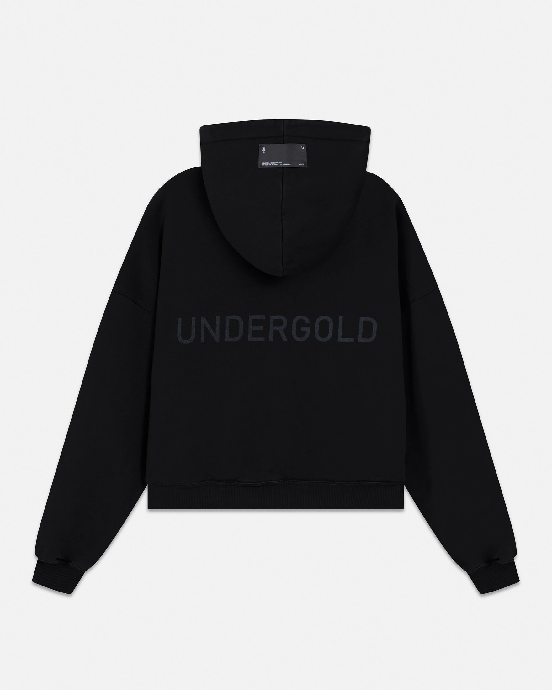 Line Basic Boxy Fit Zip Up Hoodie Black - imagen 1