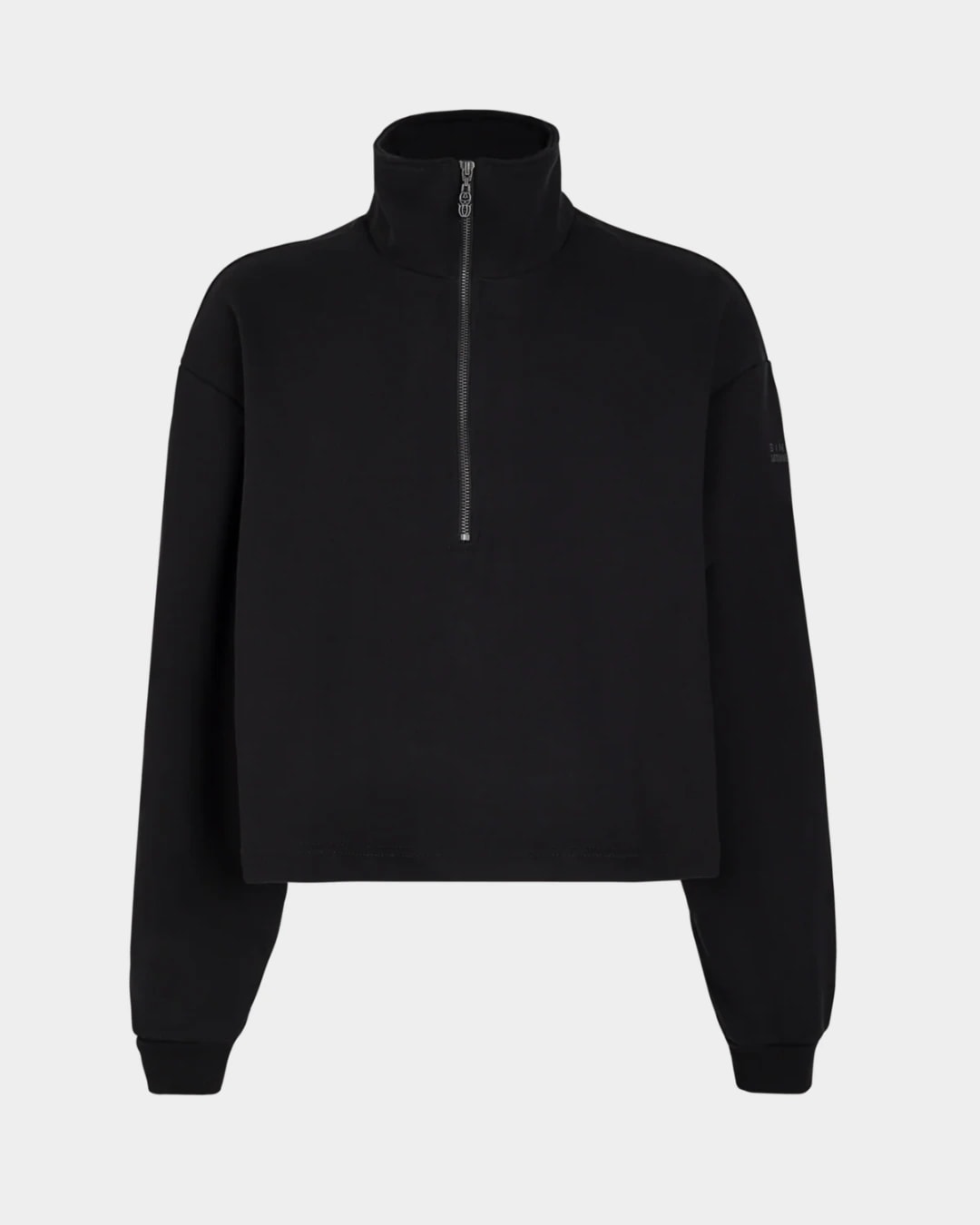 MONOGRAM HALF ZIP BLACK SWEATER - imagen 1