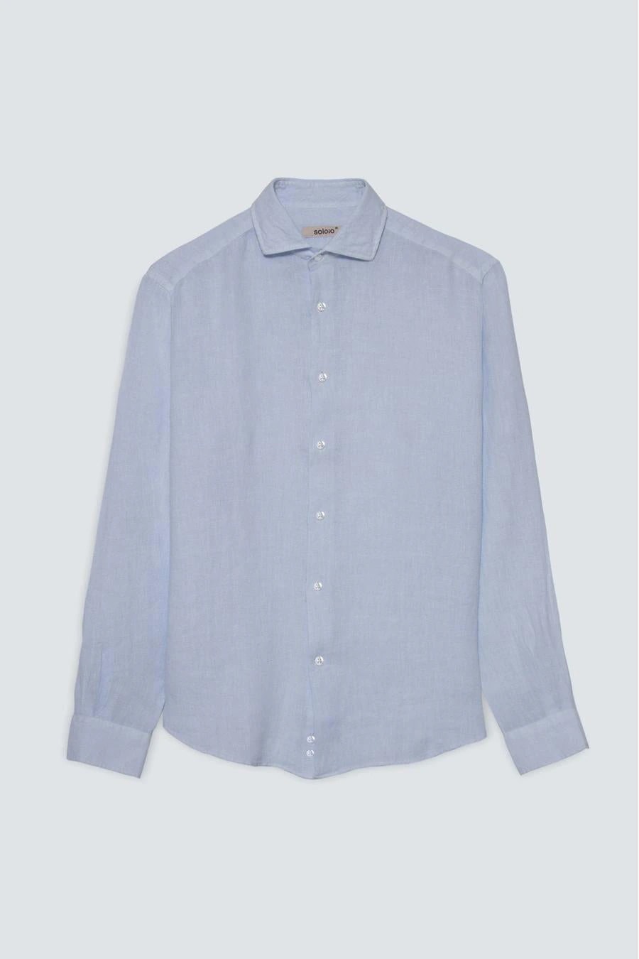 Men's linen shirt light blue powder basic - imagen 1