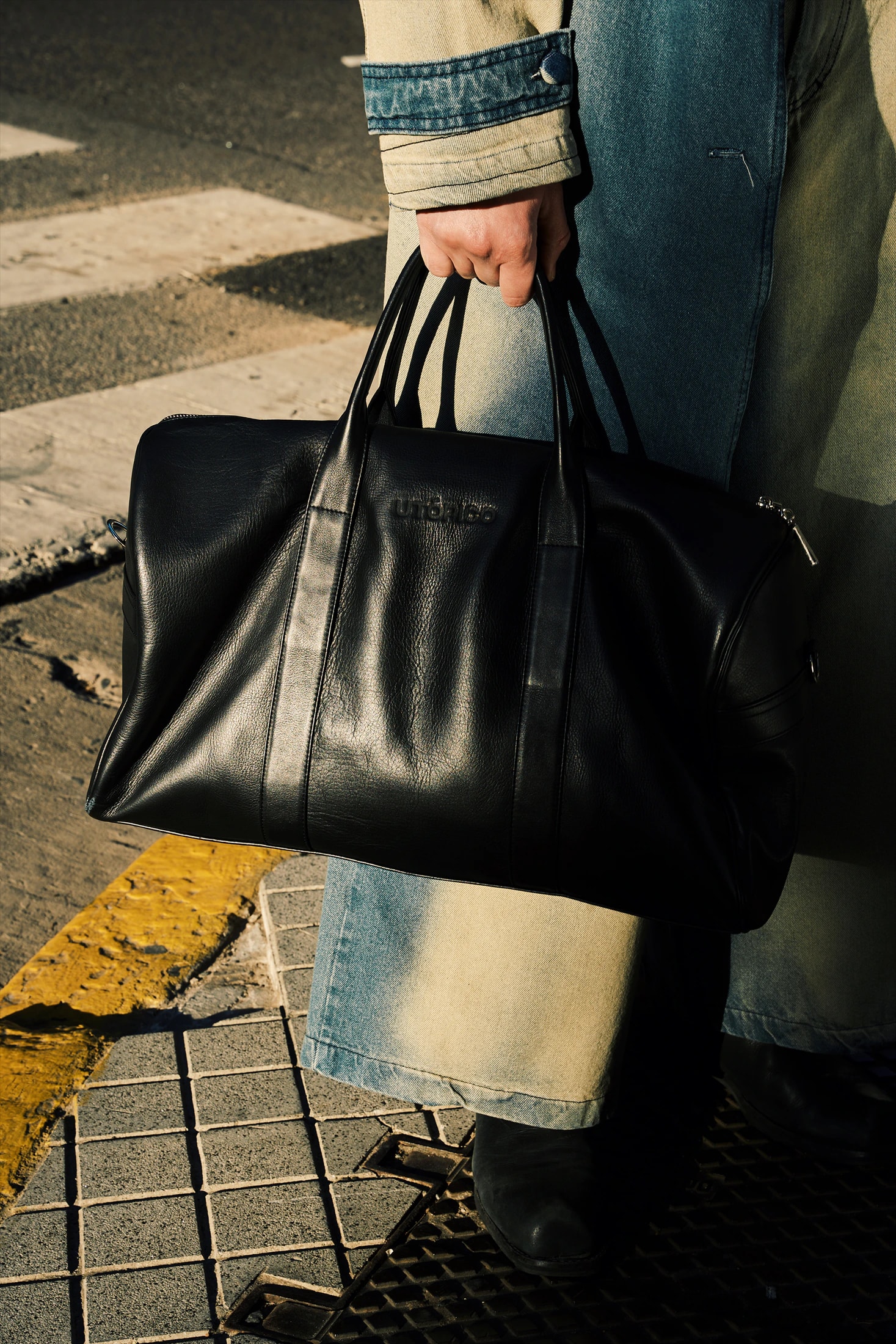 Duffelbag - Black Leather - imagen 1