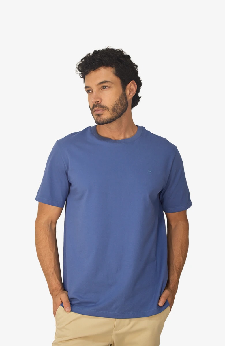 Camiseta en Pique Azul para Hombre - imagen 1