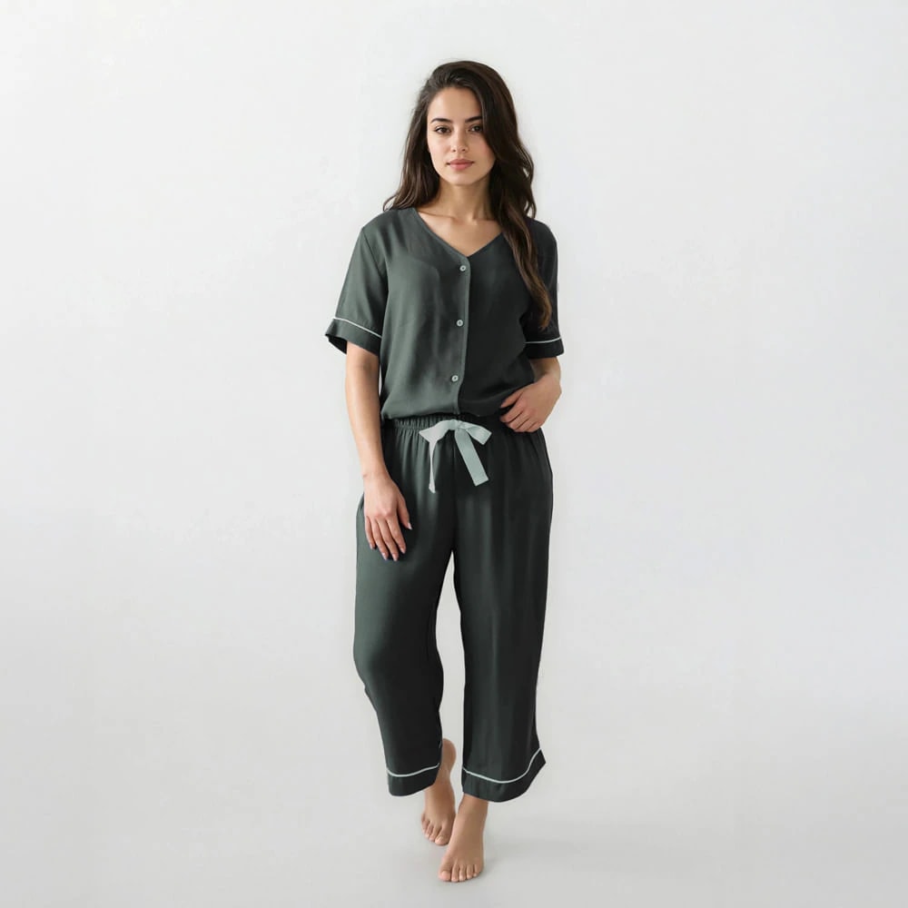 Conjunto Pijama Capri Verde Militar - imagen 1