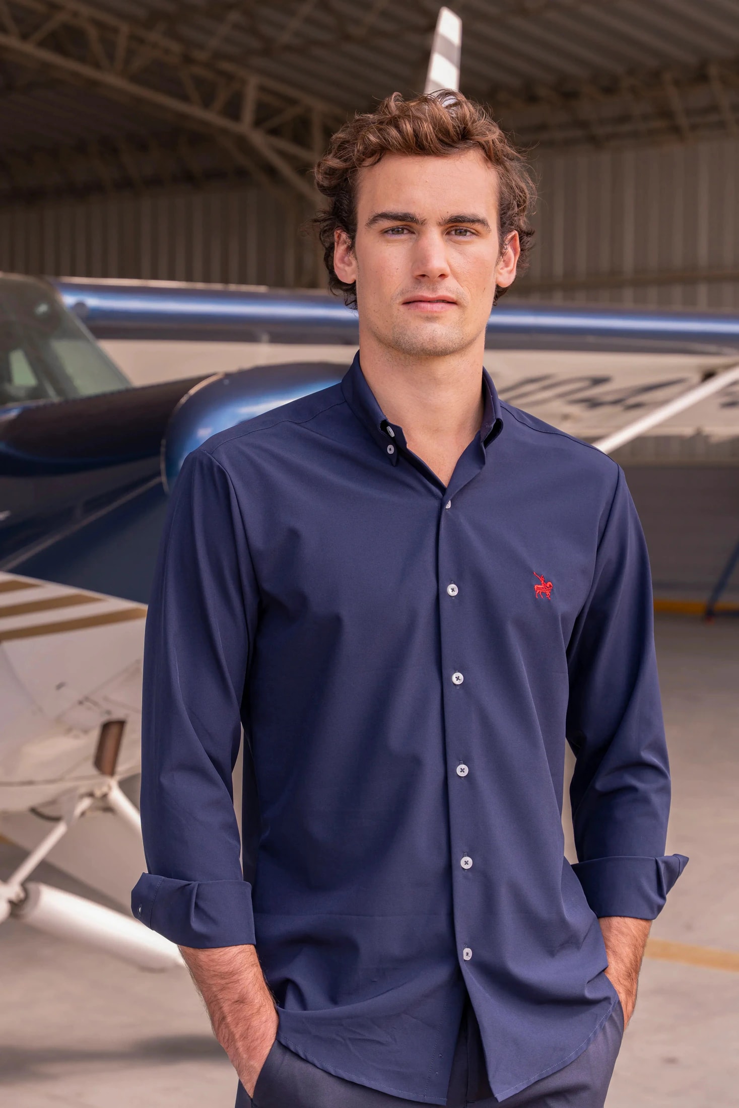Camisa Motion Hombre Azul Oscuro - imagen 1