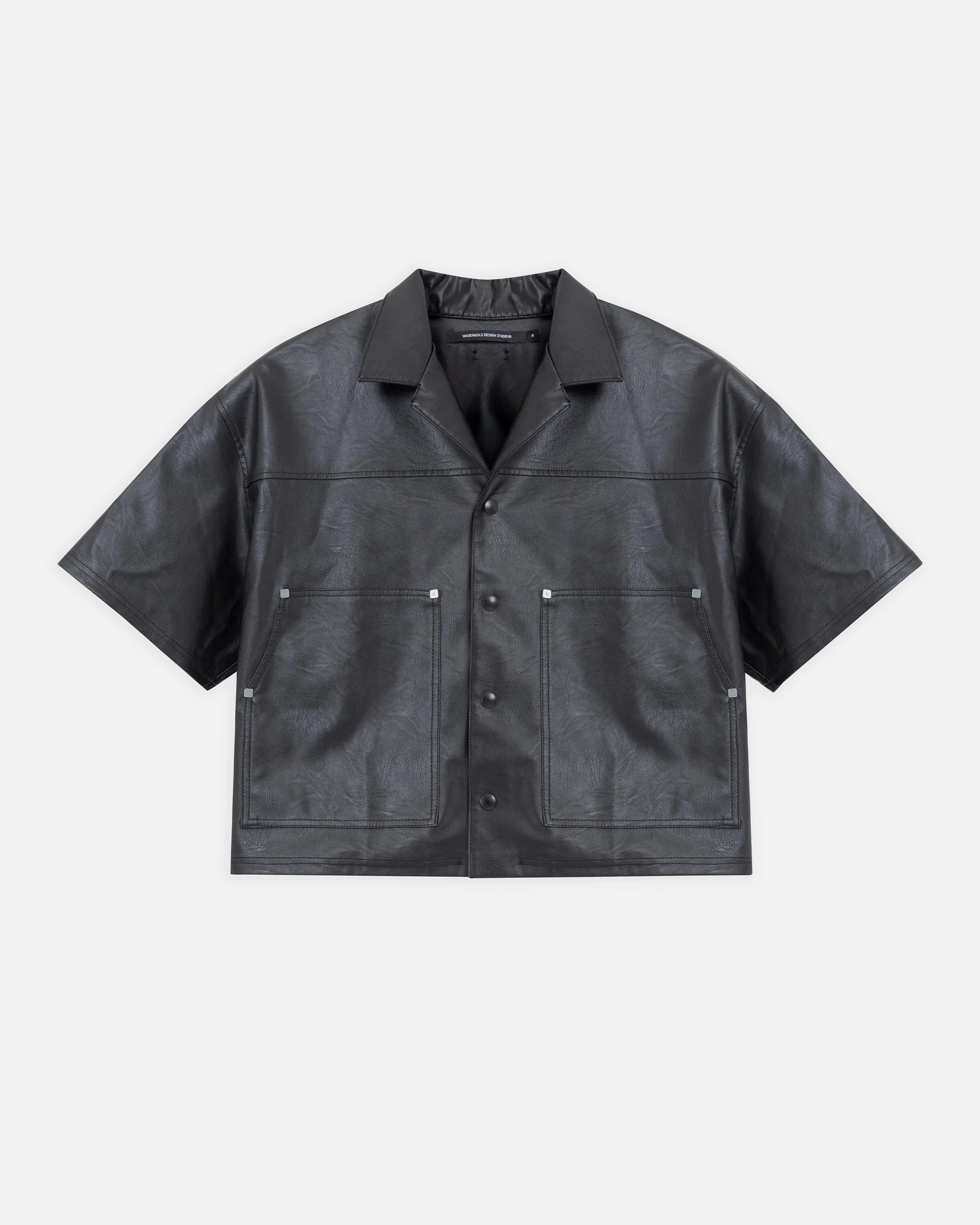 Capsule Basic Pleather Boxy Fit Shirt Black - imagen 1