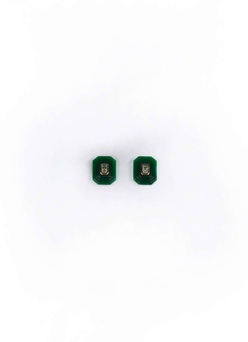 OTTAGONO S - GREEN EARRINGS - imagen 1