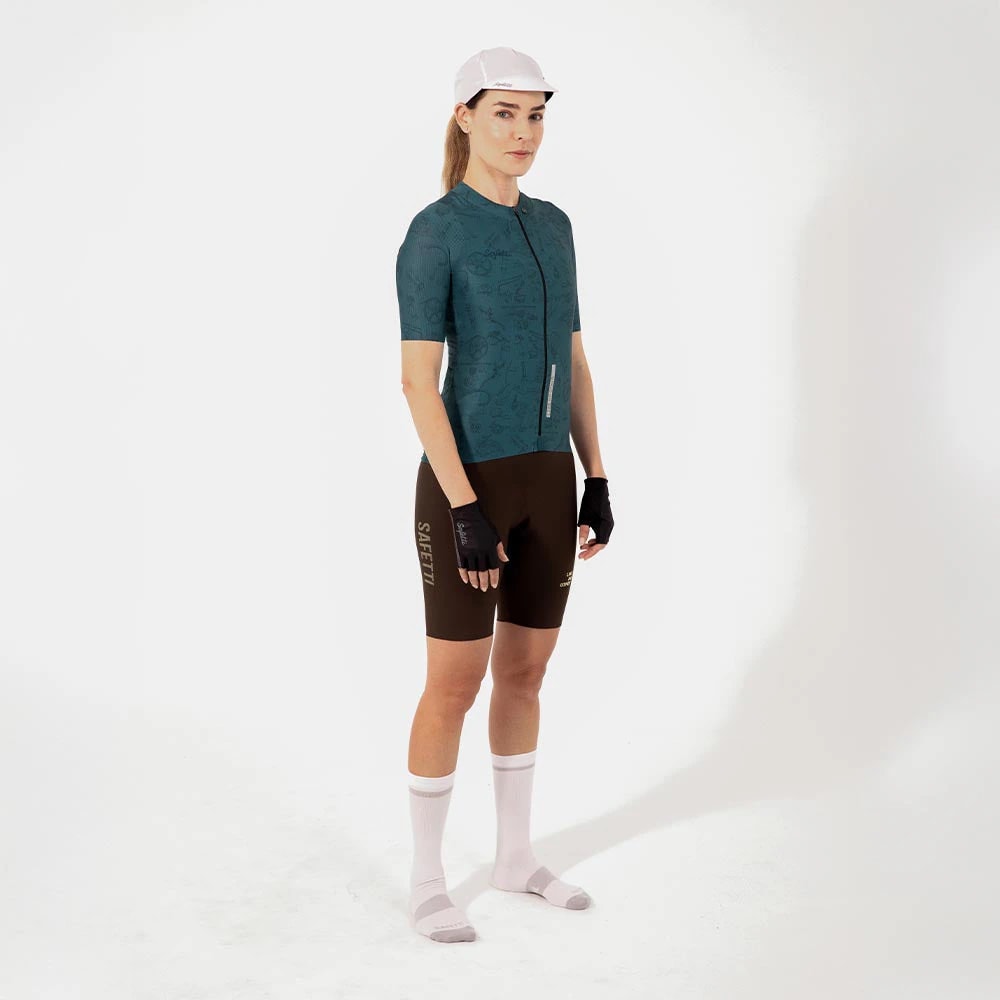 CAMISA CICLISMO MANGA CORTA CLASSIC PARTS ESMERALDA PARA MUJER - imagen 1