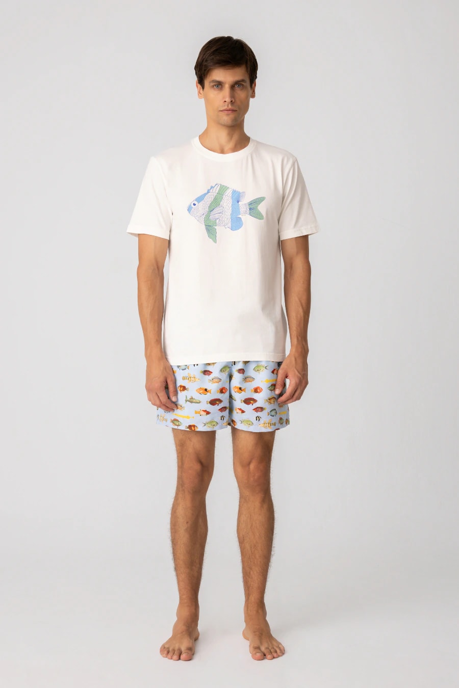 Men's cotton t-shirt white leviatan - imagen 1