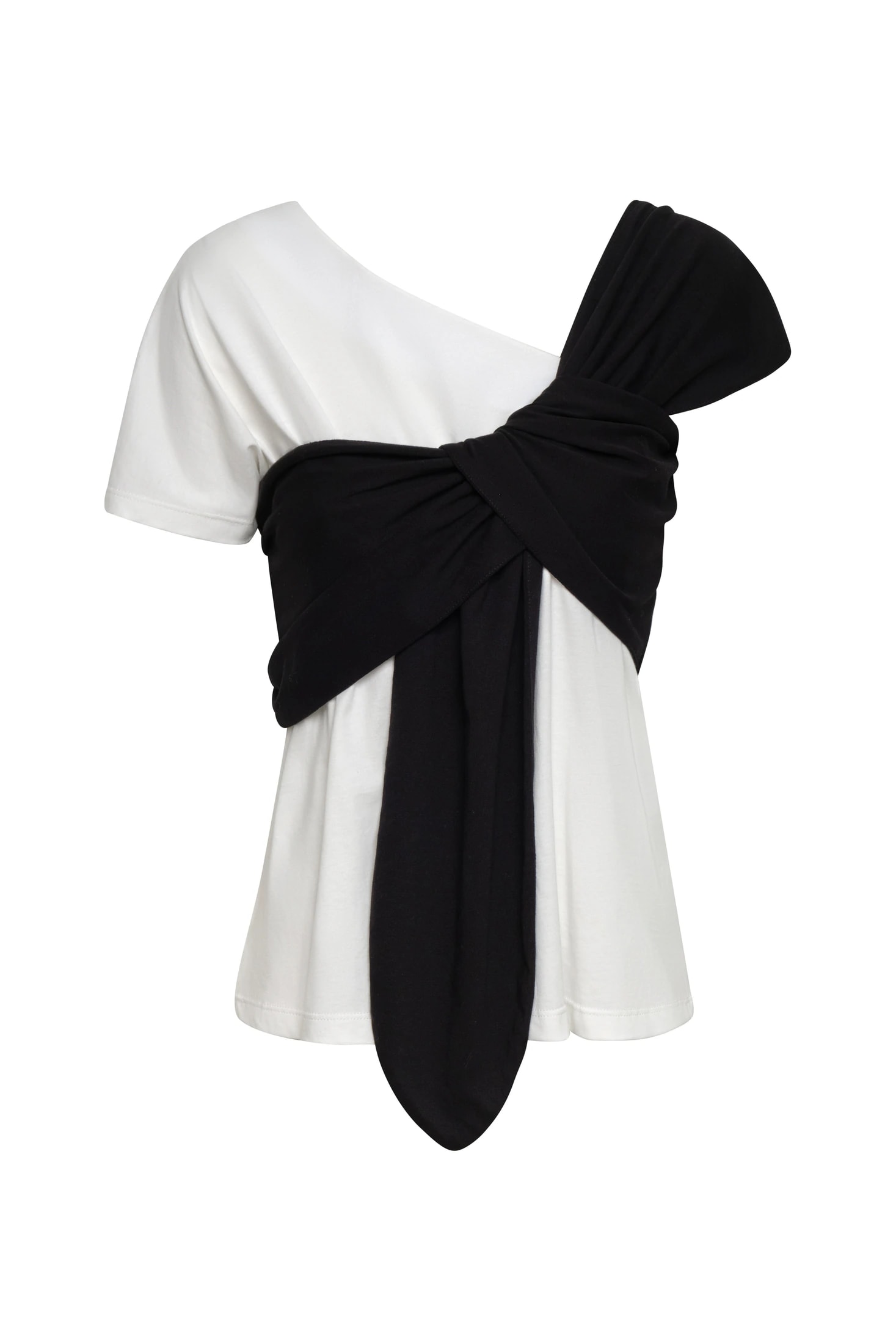 T-SHIRT BOW BLACK AND WHITE - imagen 1