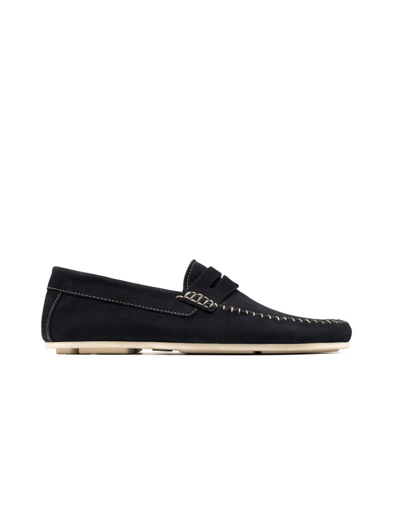 Mocasín Casual De Diseño Atemporal Para Hombre En Cuero Colombiano Azul REF NIZA25 - imagen 1