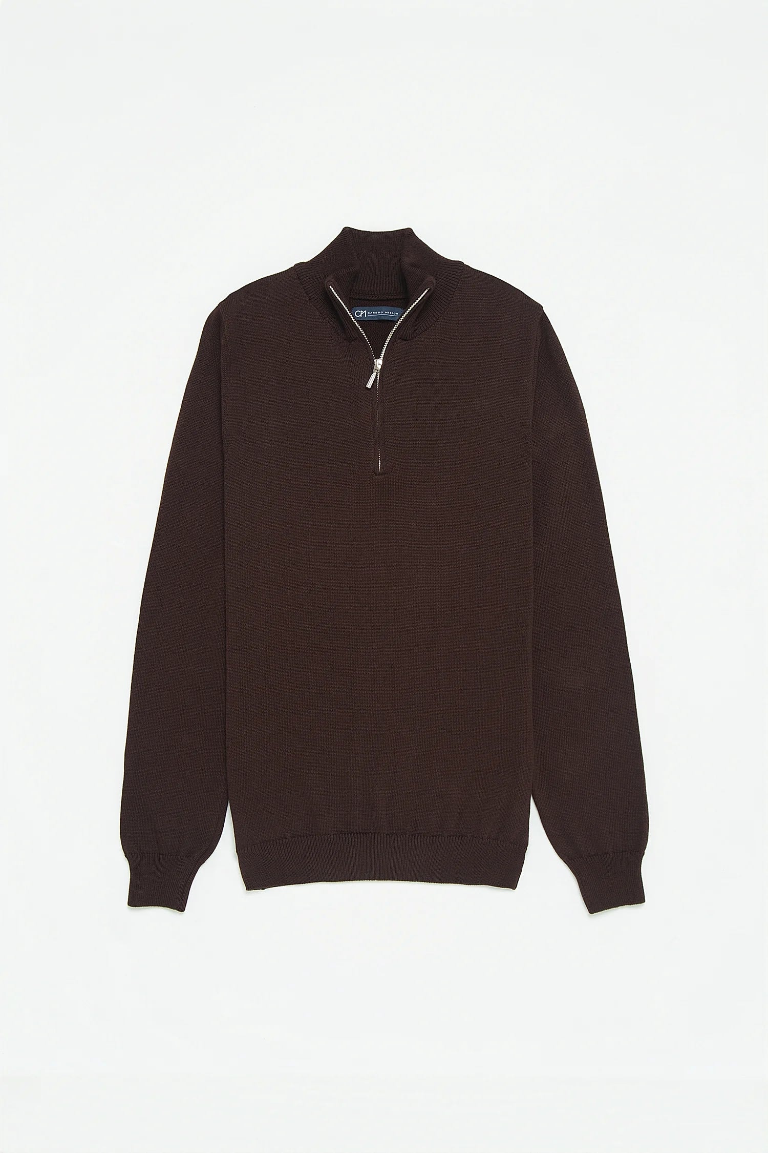 Saco Half Zip Algodón Chocolate - imagen 1
