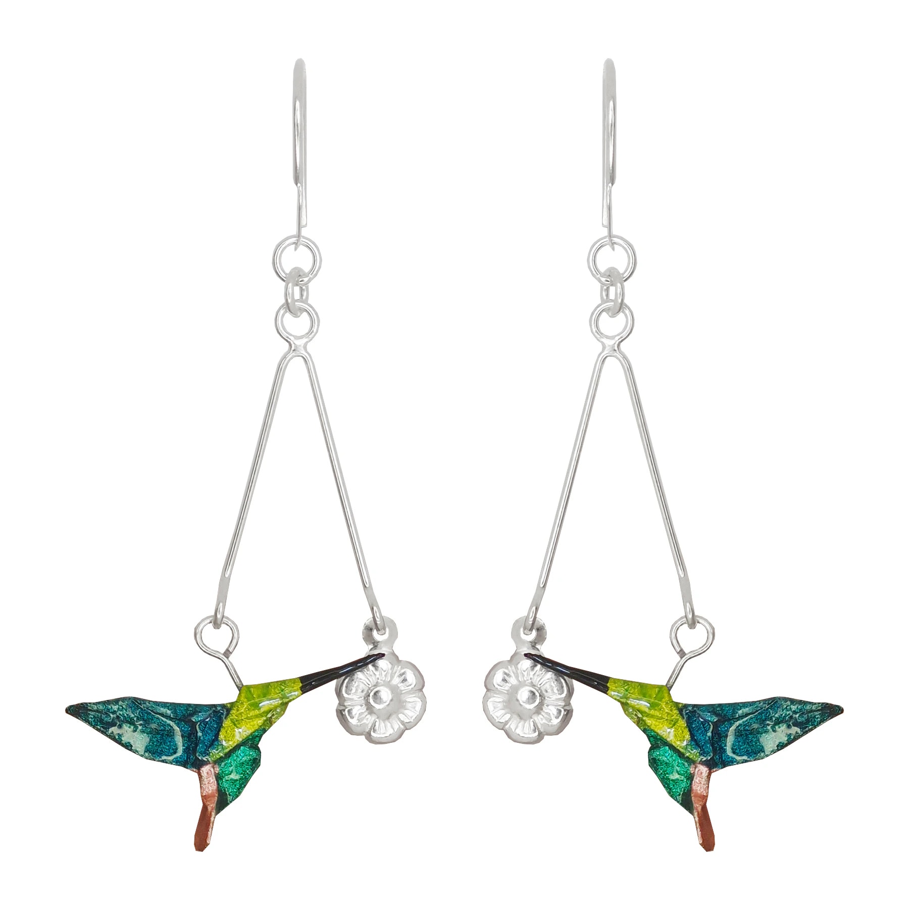 Arete colibrí flor - imagen 1
