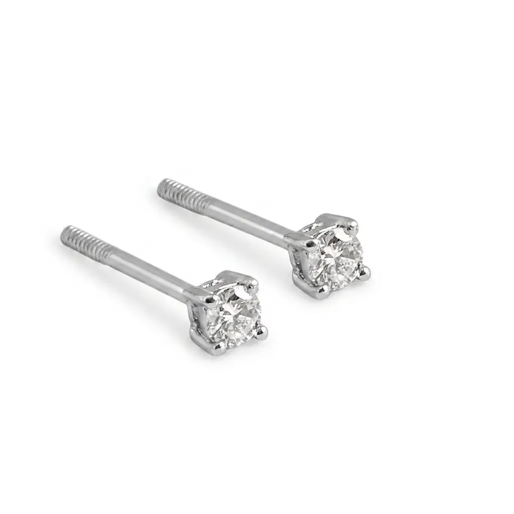 WHITE DIAMOND STUDS - imagen 1