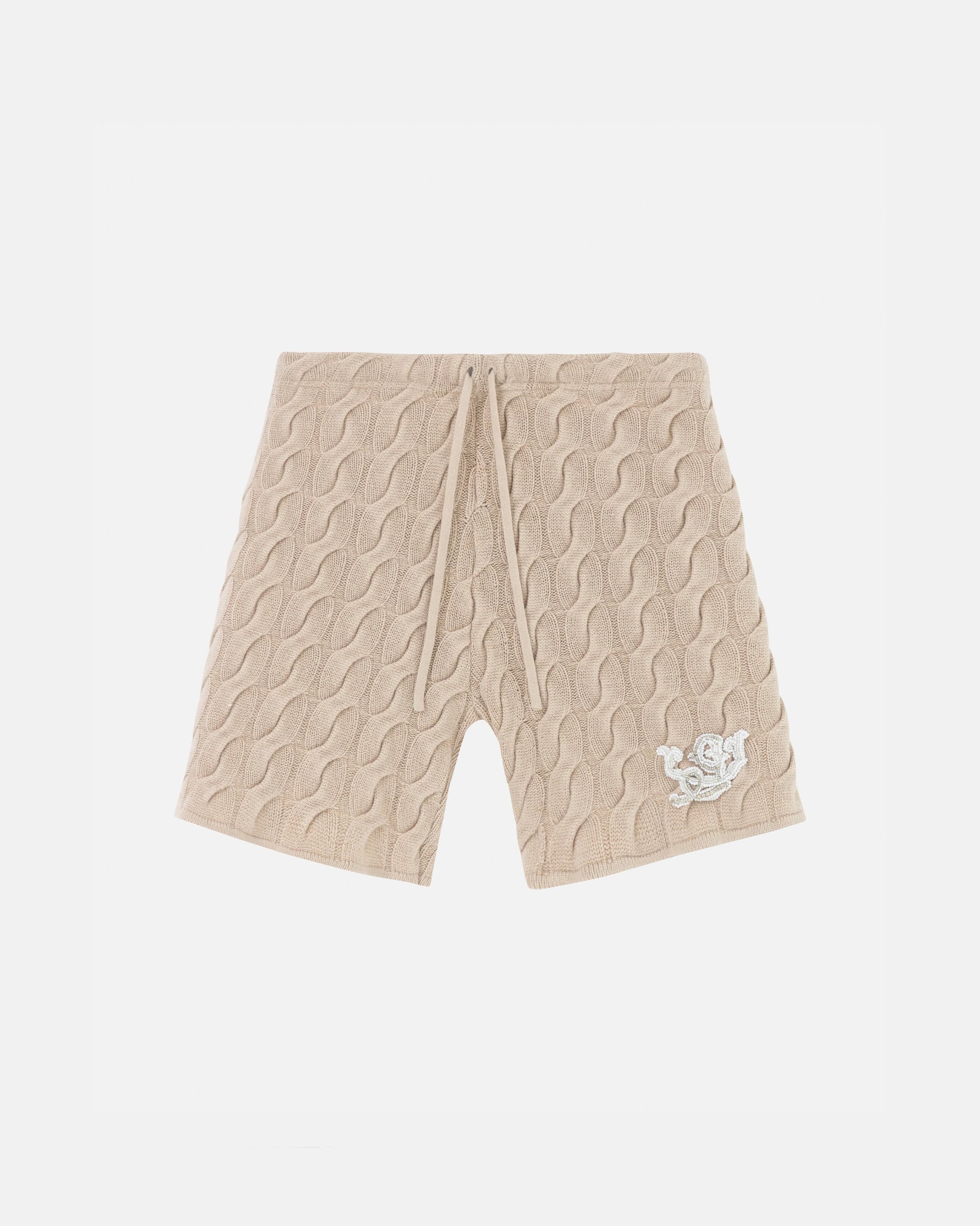 The Path Monogram Cable Knit Short Cream - imagen 1
