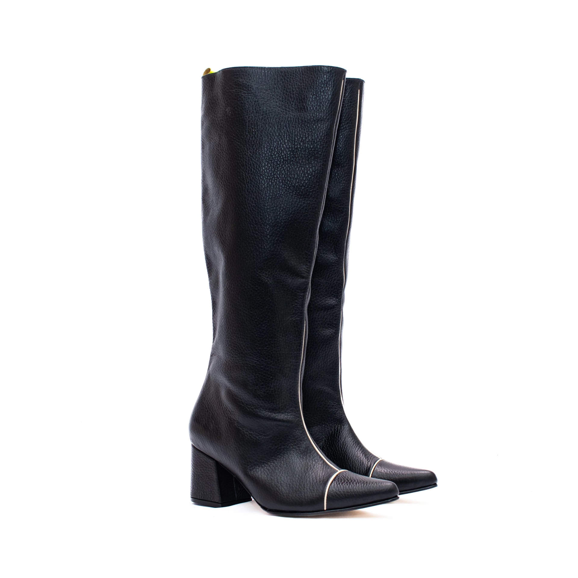 KNEE HIGH BOOTS - Negro x Beige - imagen 1