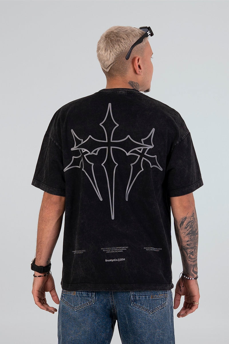 Camiseta acid wash cruz - imagen 1